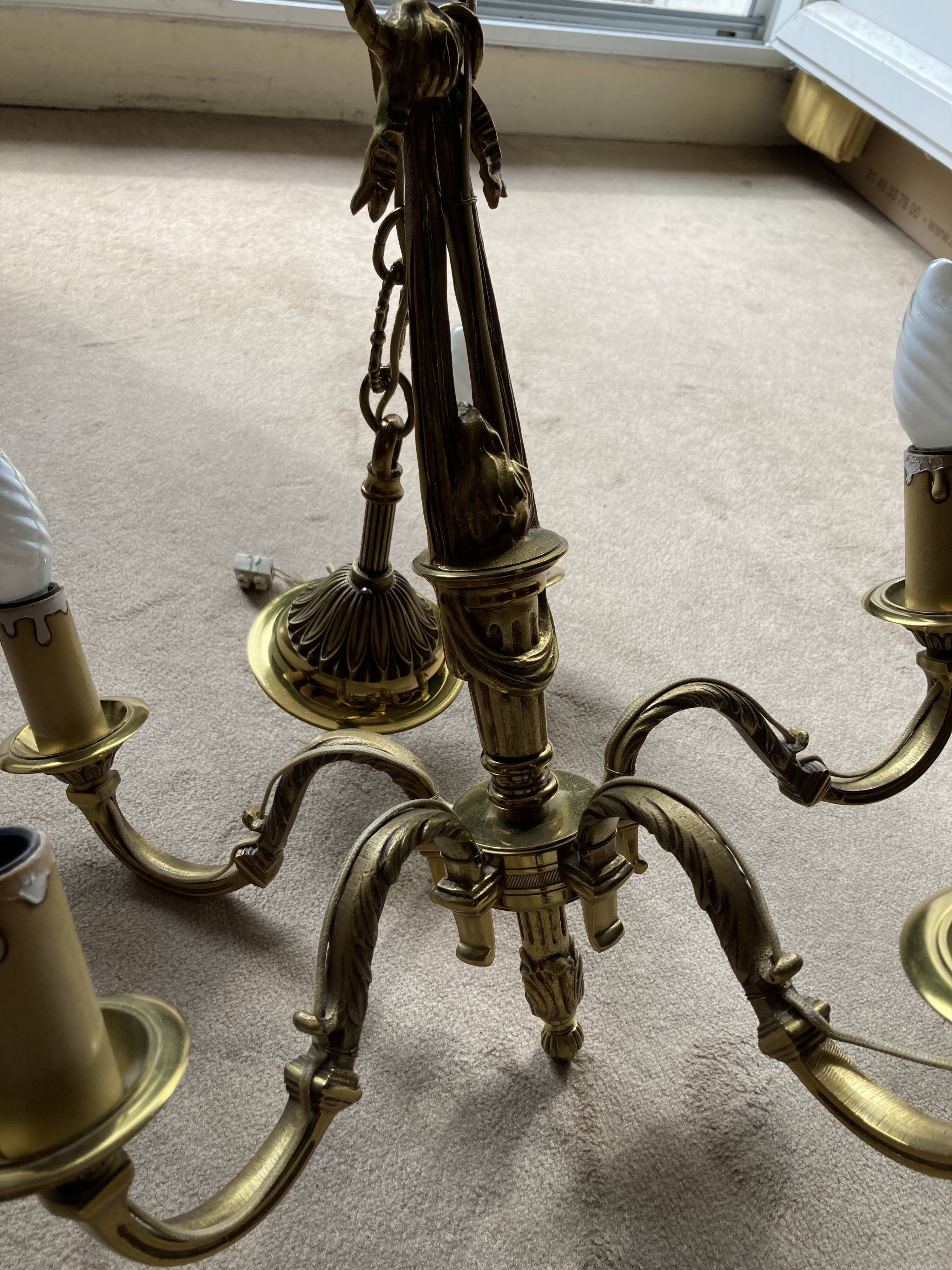 Lustre style Louis XV en bronze