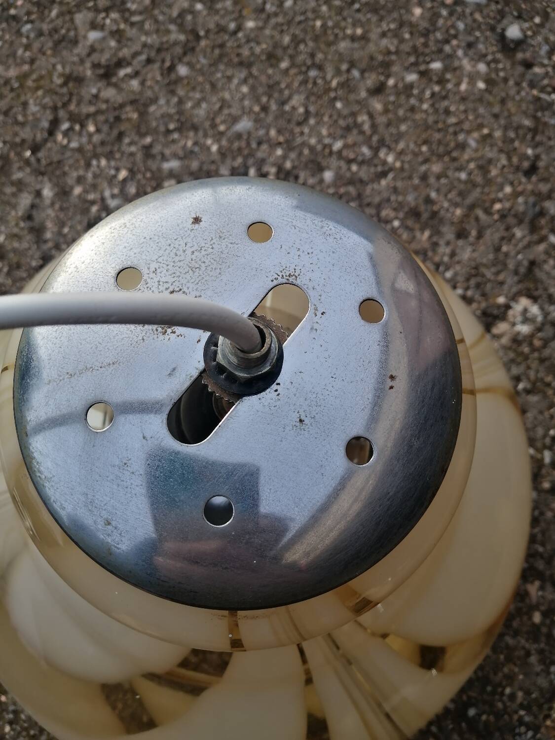 Vintage marbled Murano glass pendant light.