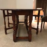Welsh yew table inlaid with ebony and burl