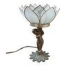 Bedside lamp angel lotus flower petal mother-of-pearl base bronze brass dp 0423007