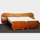 Vintage teak and walnut bed with nightstands, 1950s