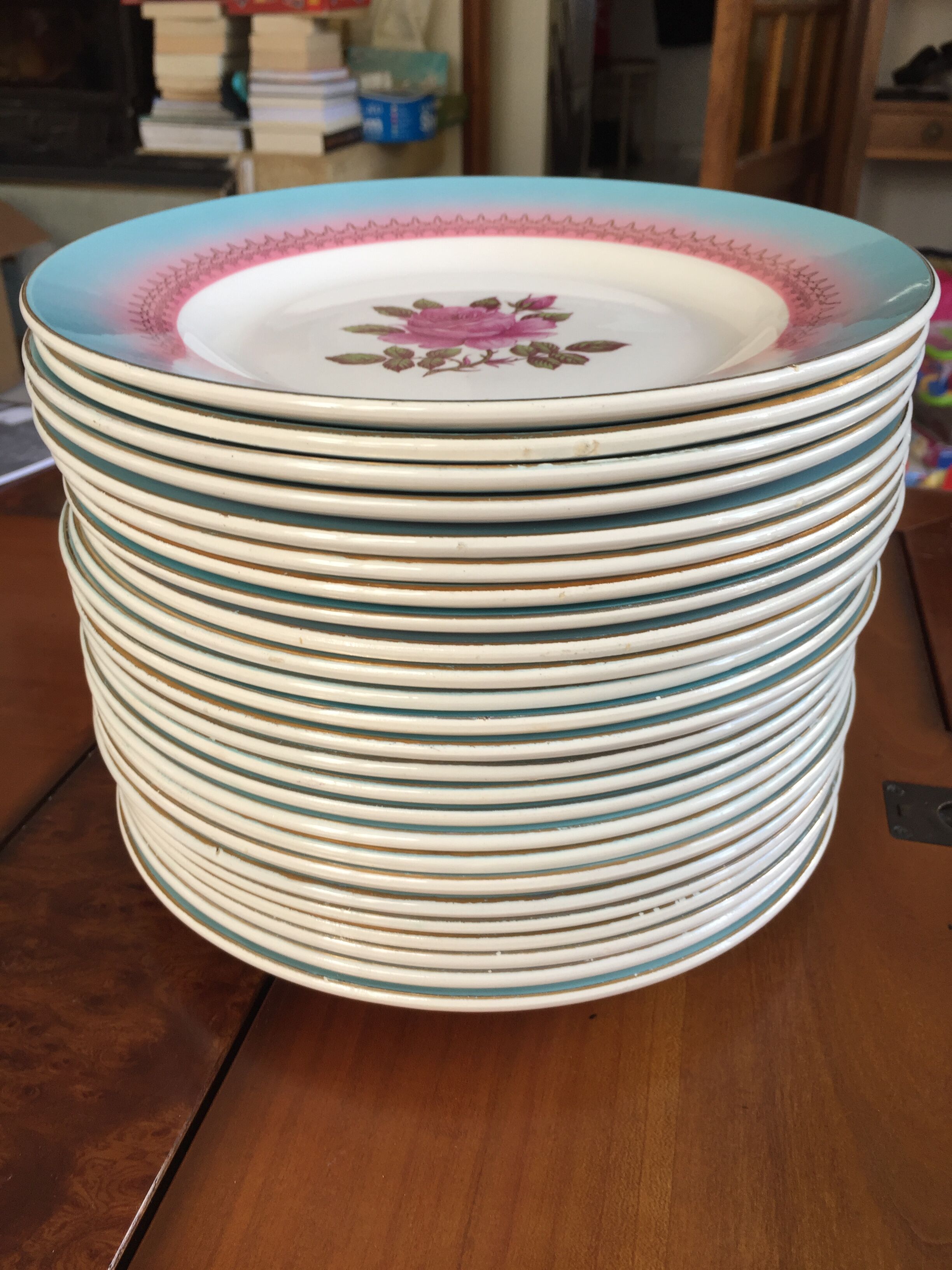 Lot flat plates Vintage Digoin Sarreguemines model Pelleas