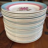 Lot flat plates Vintage Digoin Sarreguemines model Pelleas