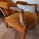 Voltaire armchair with amber velvet rack and pinion