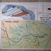 Old vintage school poster 60s Pays de la Loire Bretagne Vendée