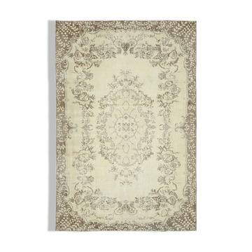 Handwoven antique beige rug 208 cm x 302 cm