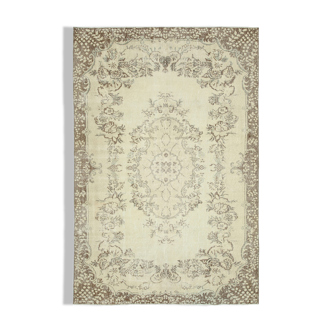 Handwoven antique beige rug 208 cm x 302 cm