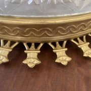 Plafonnier vintage verre taillé et métal doré