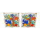 Duo of underwear acapulco villeroy and boch in brass and earthenware 1970s.