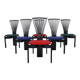 6 chaises de salle à manger postmodernes « Totem » par Westnofa, années 1980