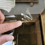 Serving table in brass and glass