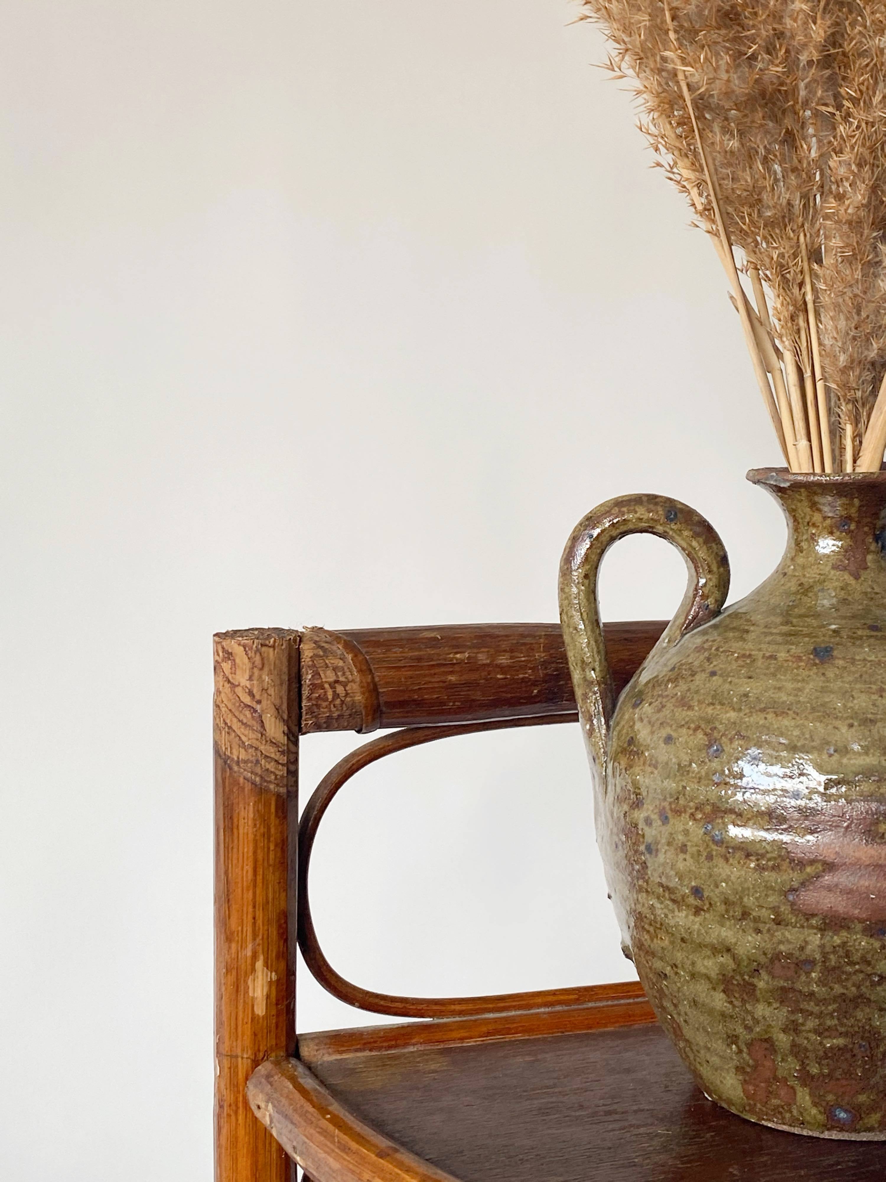 Rattan angle shelves