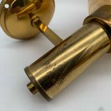 Set of 3 globe wall lights in glass and gold metal