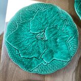 6 Gien slip dessert plates with leaf decoration