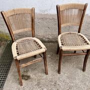 Set of 4 Vintage Rope Bistro Chairs