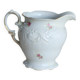 Vintage white porcelain milk jug – Romantic floral pattern