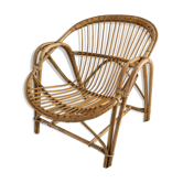 Rattan basket armchair 70s