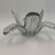 Trinket bowl in Vannes crystal, decoration of palm leaves - 1960s-1970s