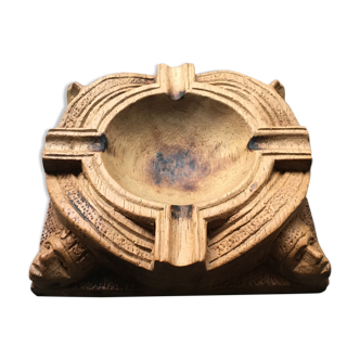 Carved wooden ashtray