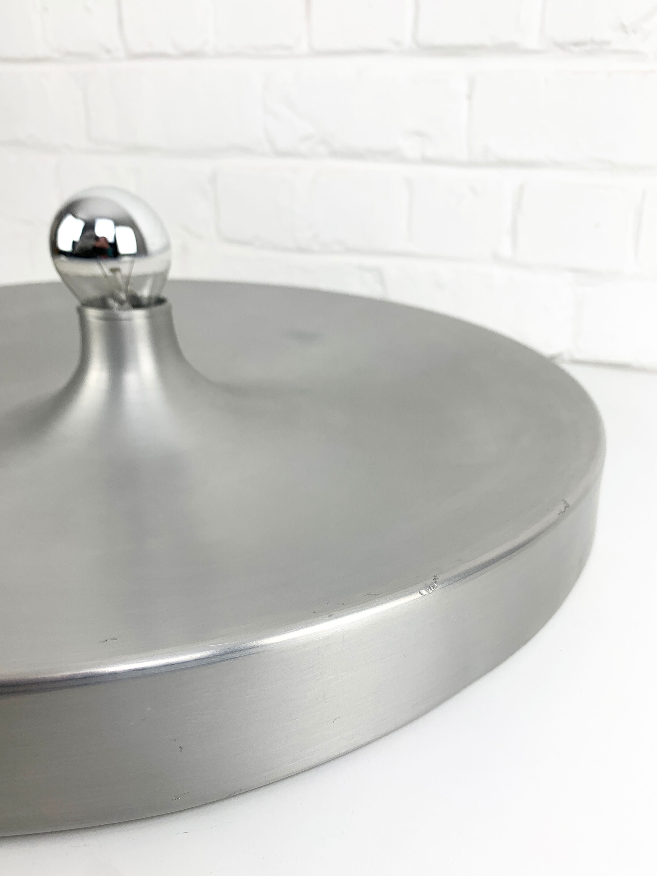 Space age aluminum wall lamp by Staff Leuchten, flush light, 1960-70s