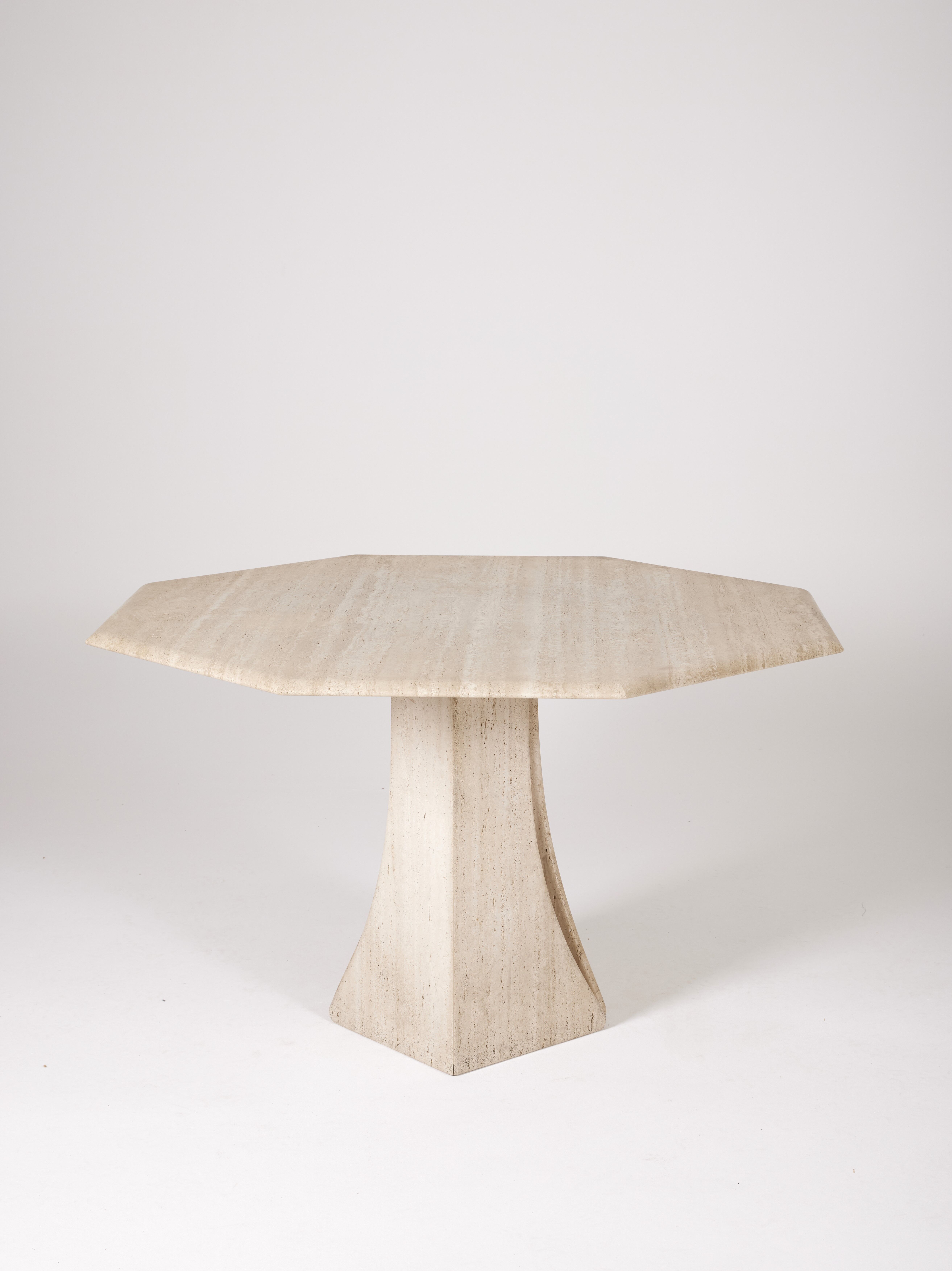 Octagonal dining table Italy 1970s