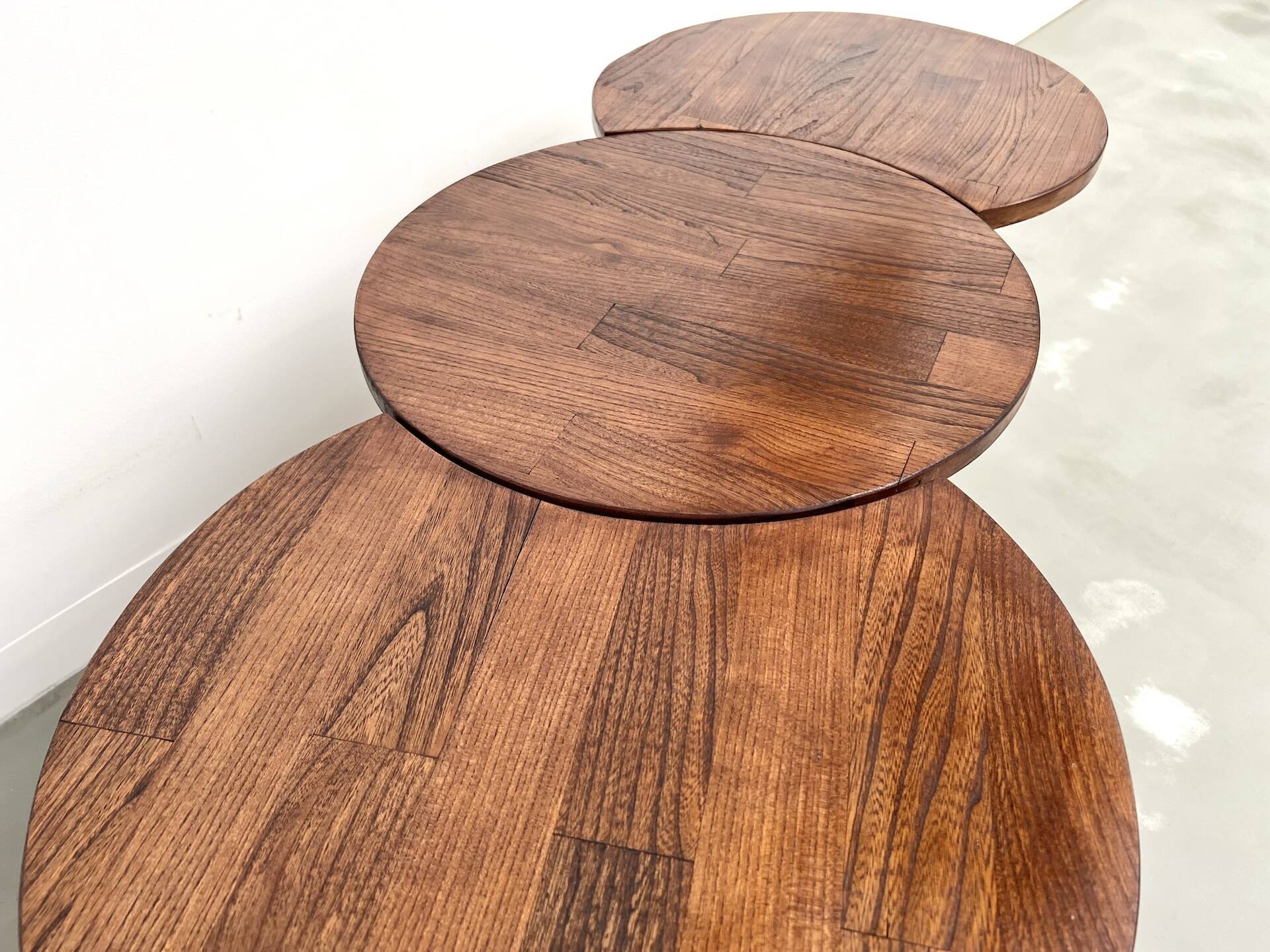 Set of 3 half-moon coffee tables, Denmark, 1960s