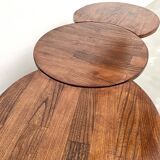 3 tables basses demi-lune, Danemark, années 60