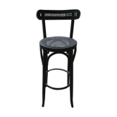 Tabouret bois courbé canné