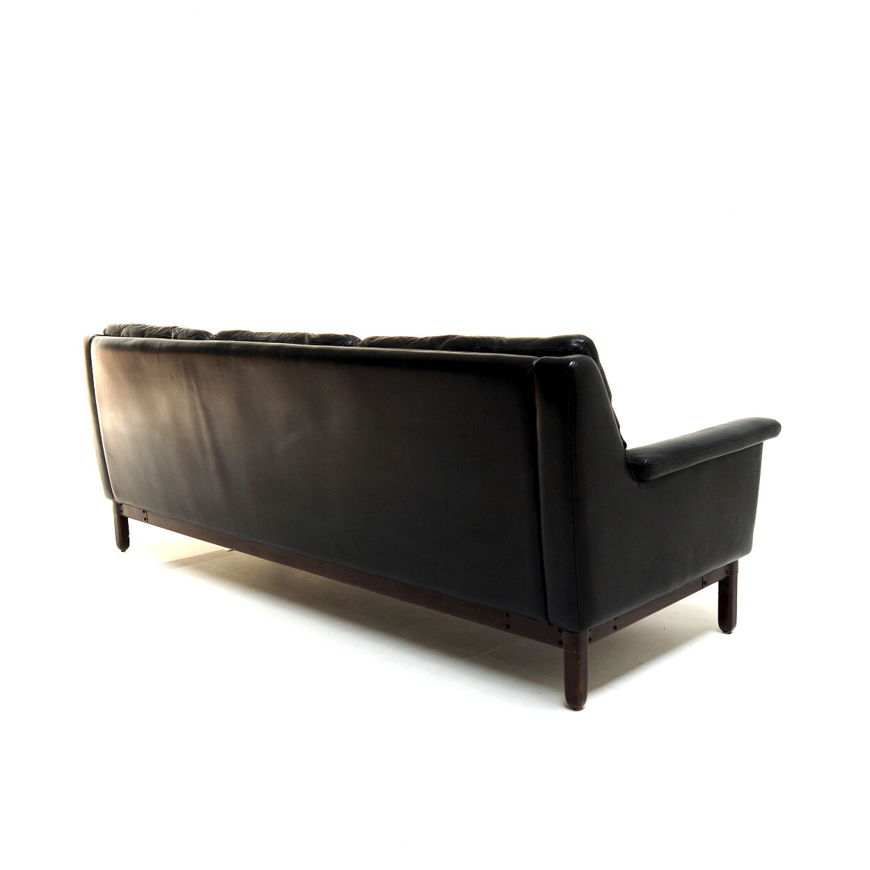 Black leather sofa