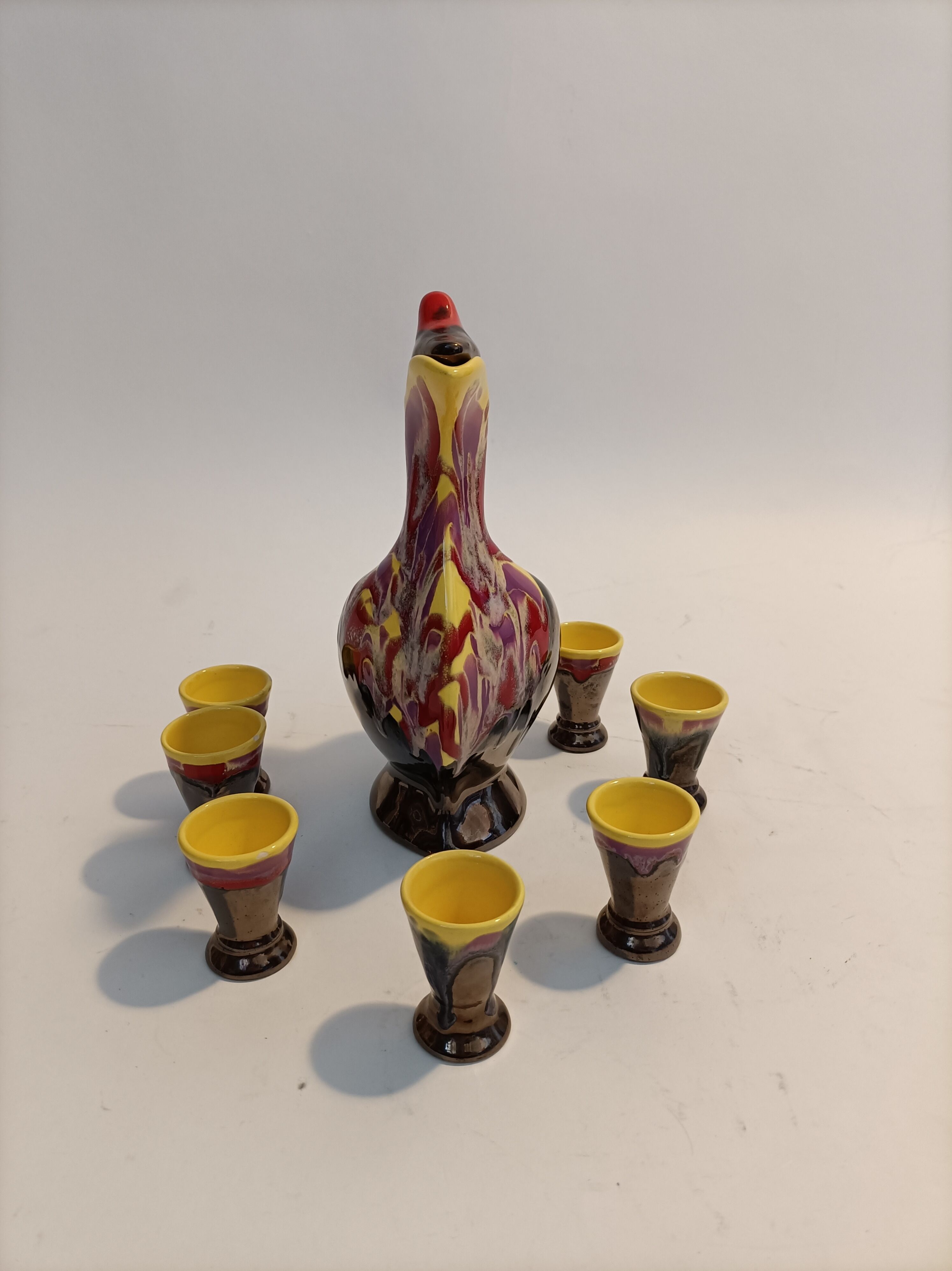 1960 Ceramics Liqueur Service Vallauris