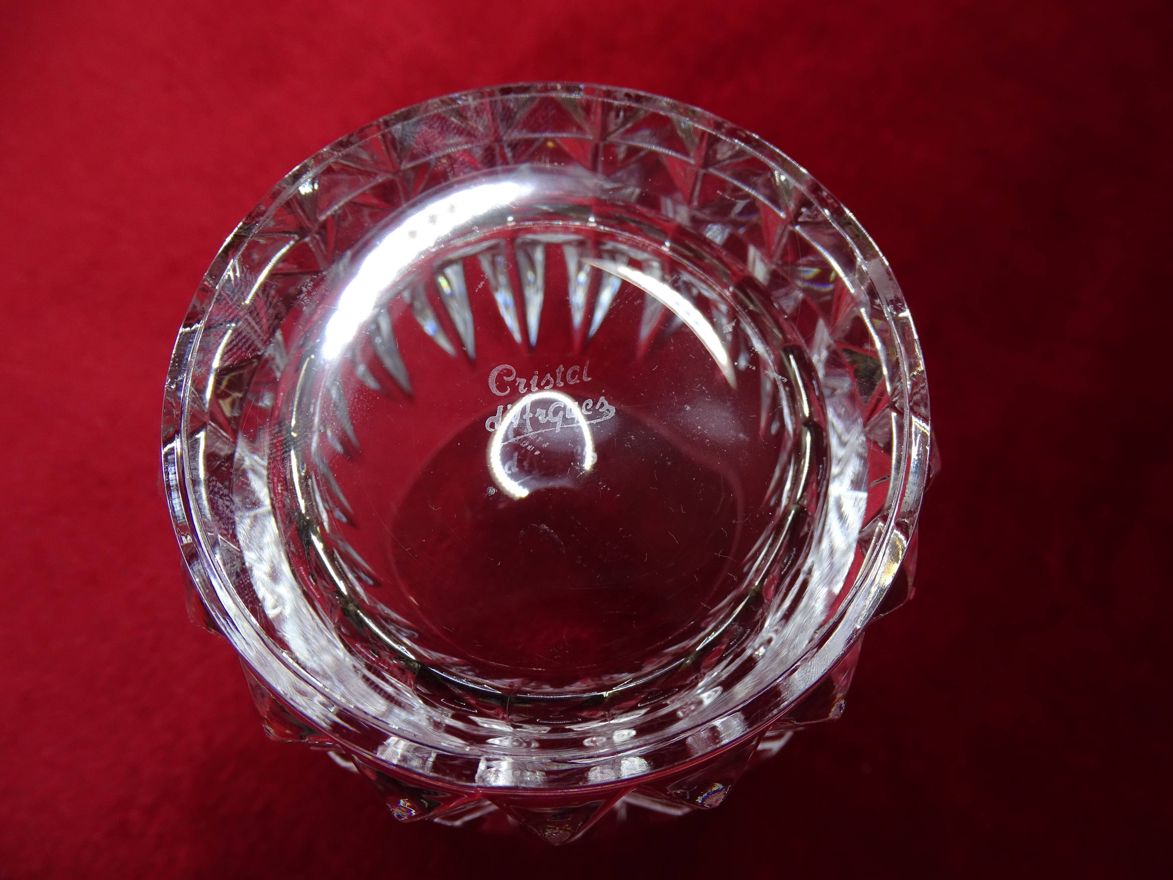 3 glasses of Arques Villandry crystal whisky signed