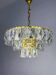 Kinkeldey 3-tier cut crystal chandelier, gilt brass, Germany, 1970s