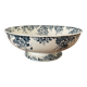 Antique large salad bowl on a pedestal in Saint-Amand earthenware (Nord)