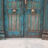 Porte Indienne Ancienne en Vieux Teck