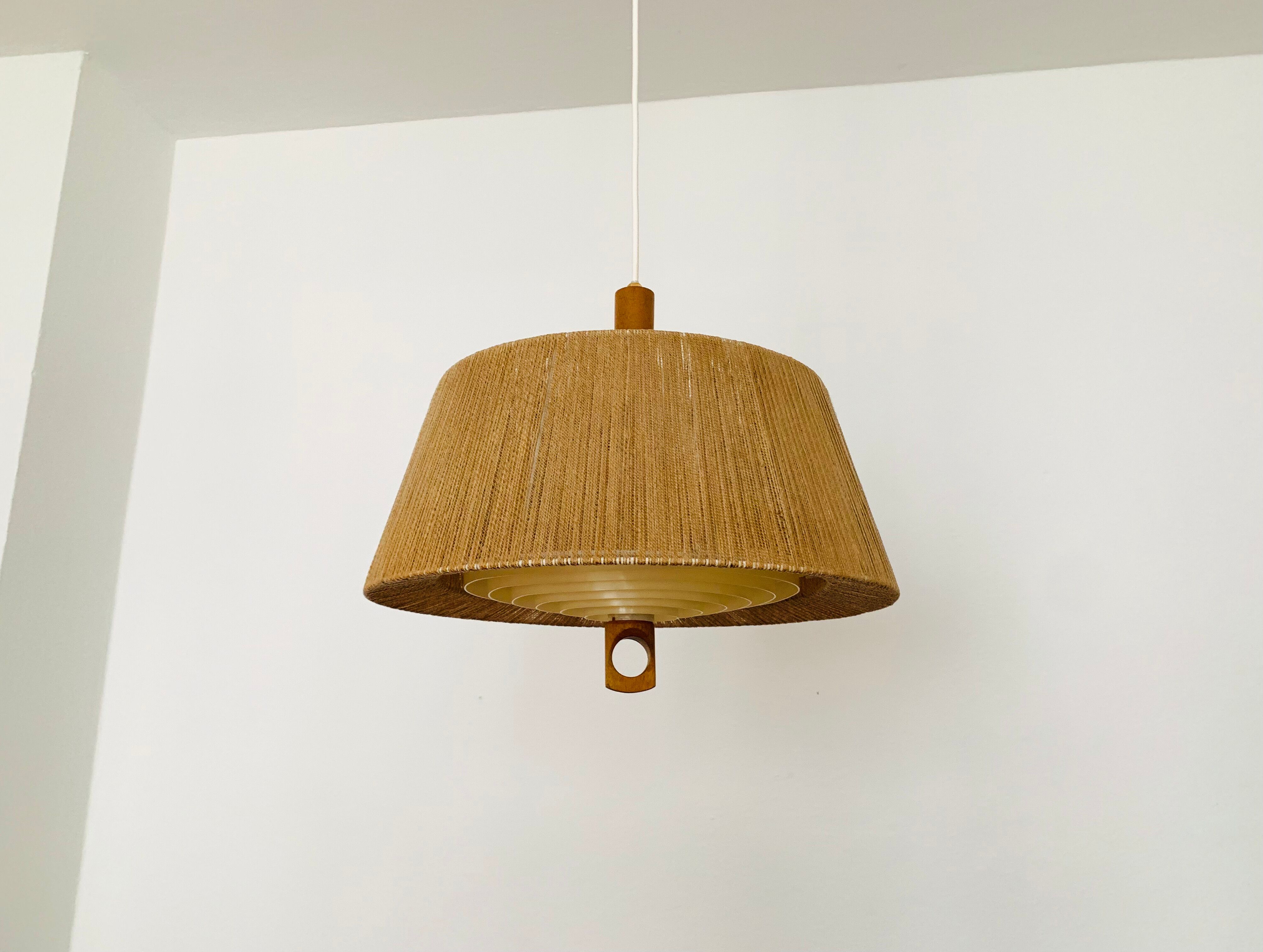 Sisal and Walnut Pendant Lamp by Temde