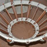 Scandinavian wooden and linen suspension from the GDR, 1970.