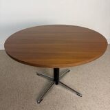 Vintage German round coffee table – Walnut & star base