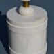Lamp in white alabaster and brass