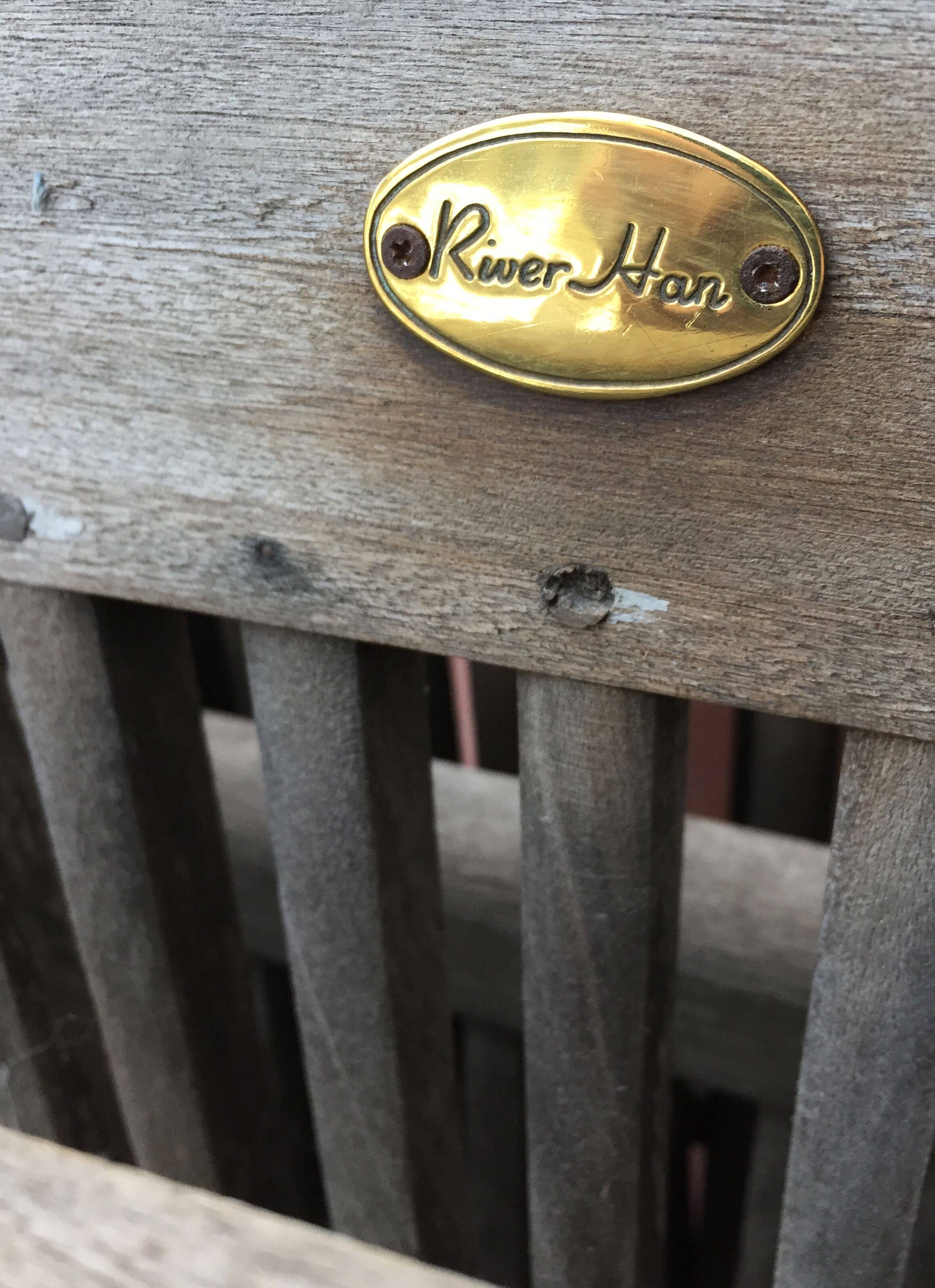 3 vintage folding garden chairs made of River Han teak