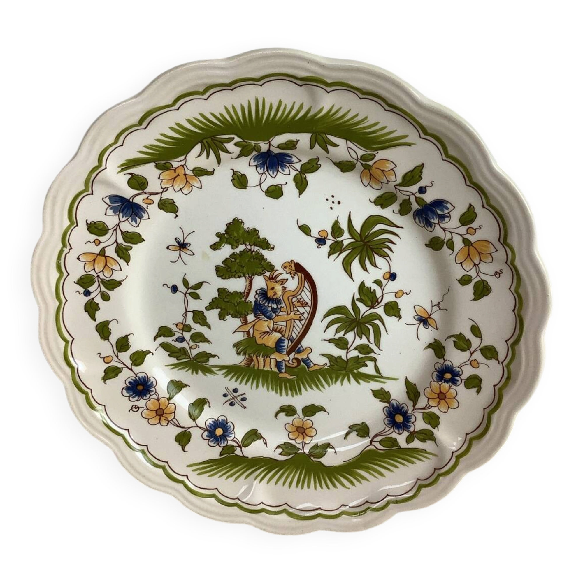 Antique decorative plate Moustiers France
