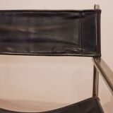 Folding cantilever chair in tubular metal