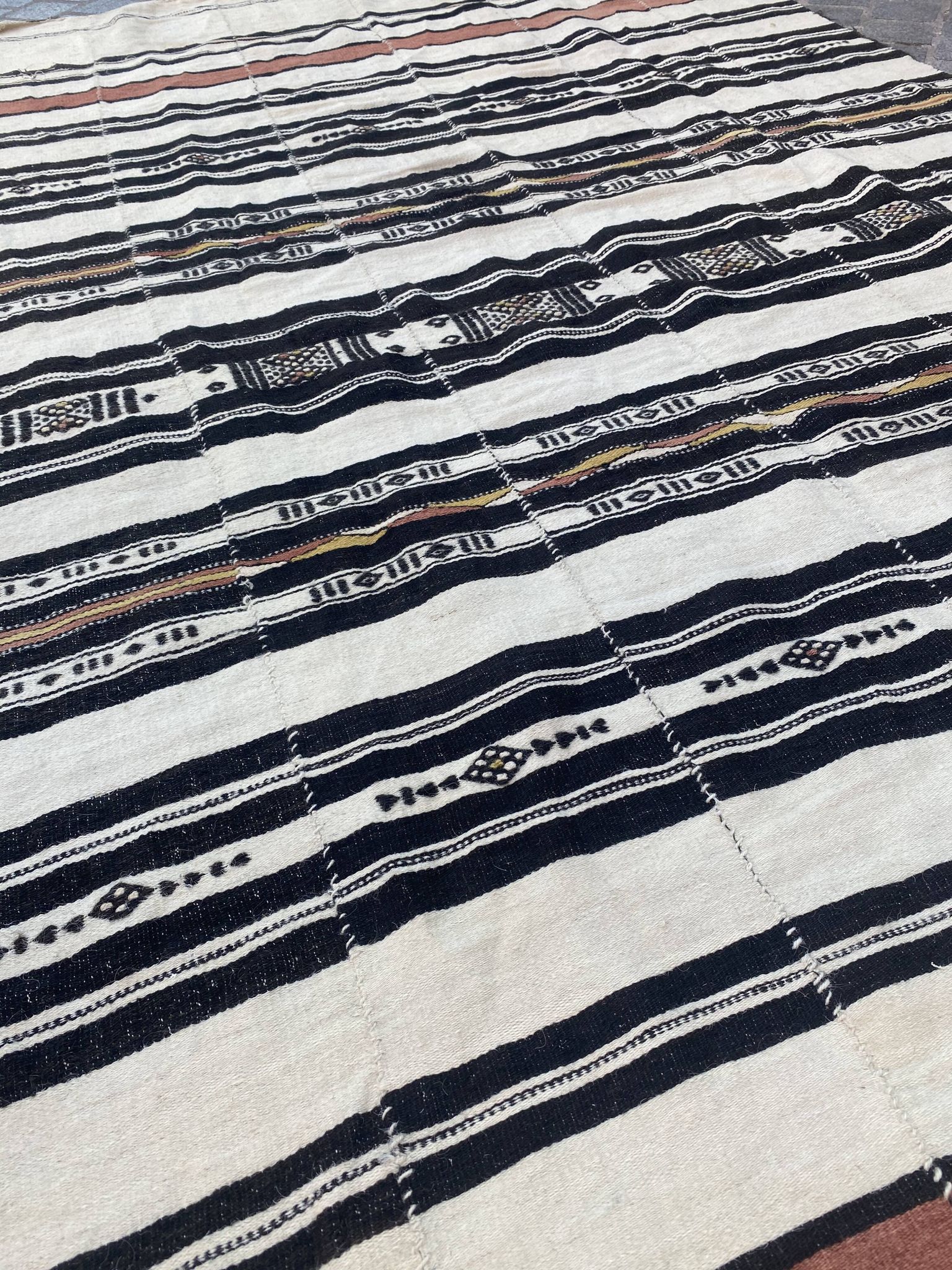Tapis kilim tissage ancien de mali fait main 134x254 cm