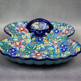 Beggar / servant in Longwy earthenware – floral decoration, 1950s