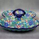 Beggar / servant in Longwy earthenware – floral decoration, 1950s