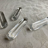 Set of four crystal knife holders signed Daum