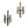 Stilnovo brass and aluminun tubes sconces 1950s