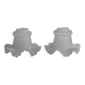 Abat-jour en verre, tulipe; luminaire vintage