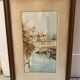 Small bridge in venice watercolor signed f. jeannin big framed early twentieth century