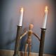 Duo brass candle holders column