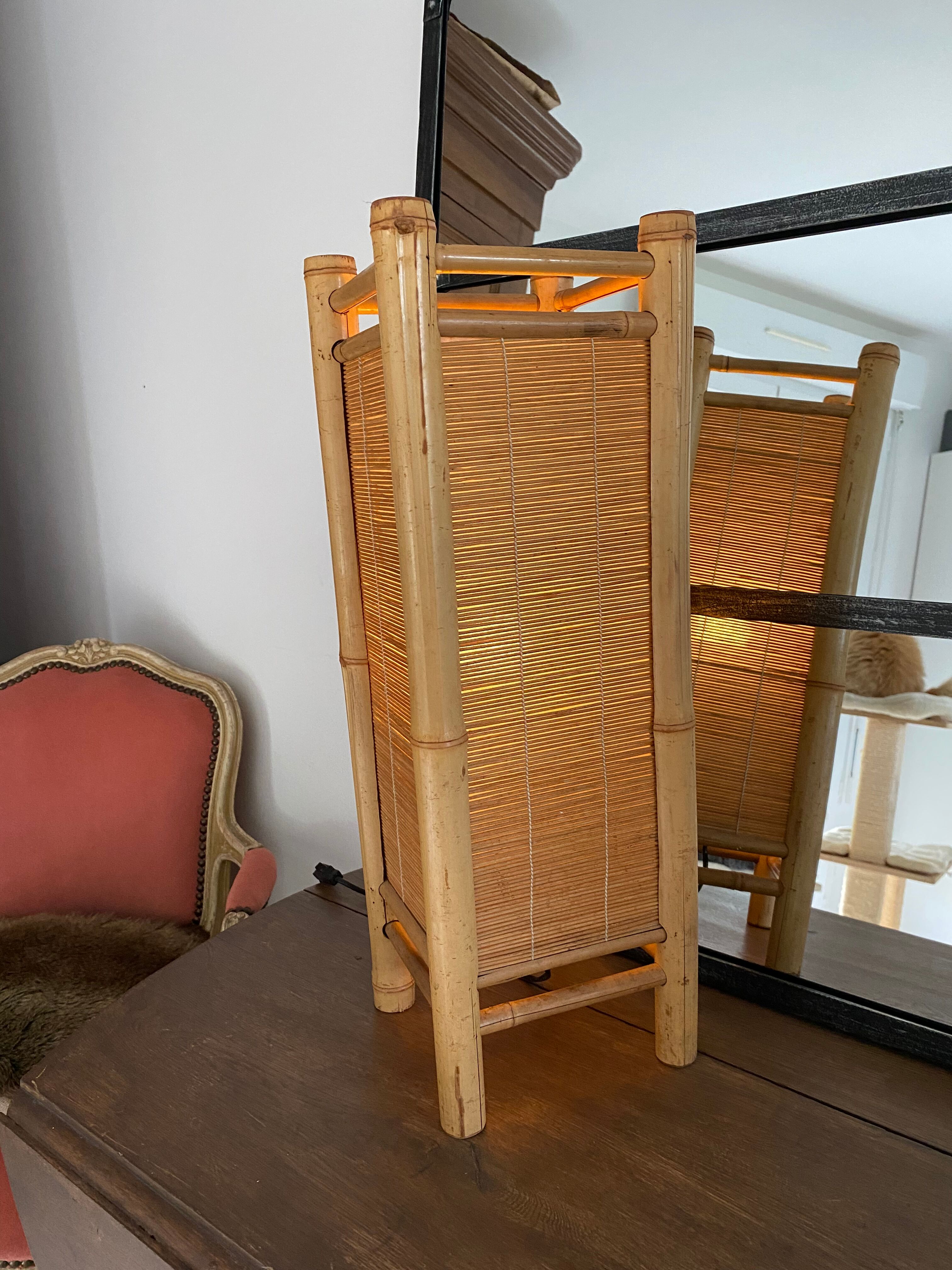 Vintage bamboo table lamp